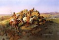 Observando a los colonos 1895 Charles Marion Russell